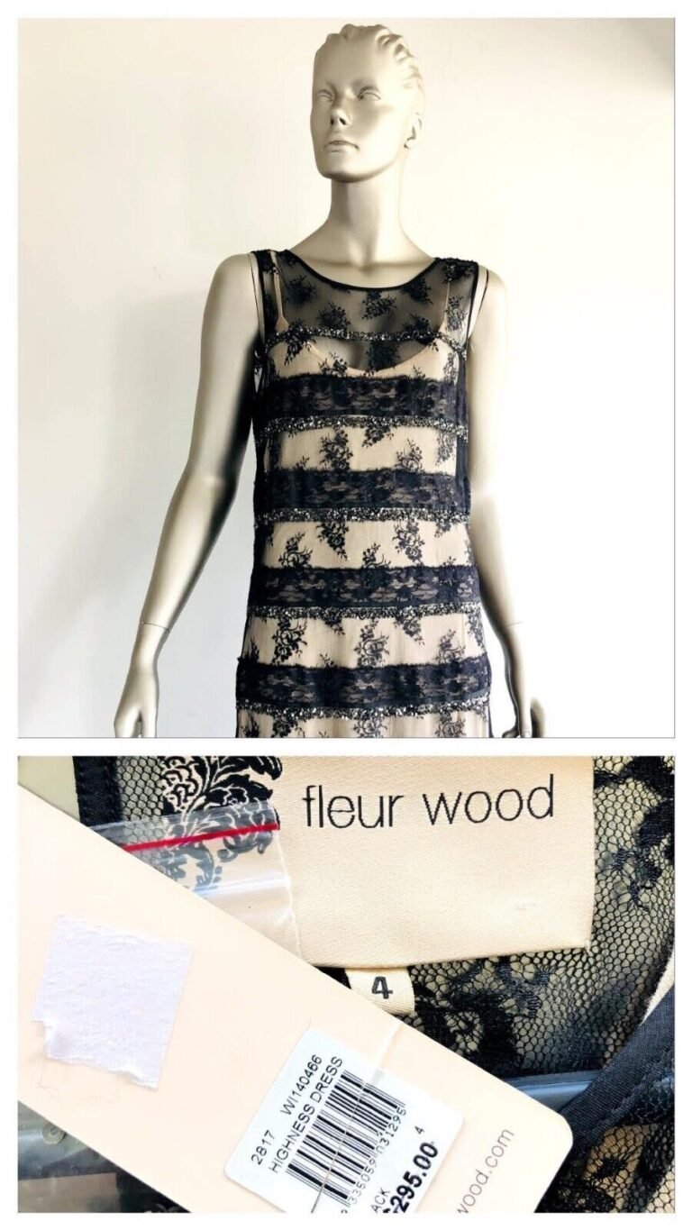 FLEUR WOOD Womens “Highness Dress” Sequin Detail Sleeveless Dress Size 4 BNWT - Image 3