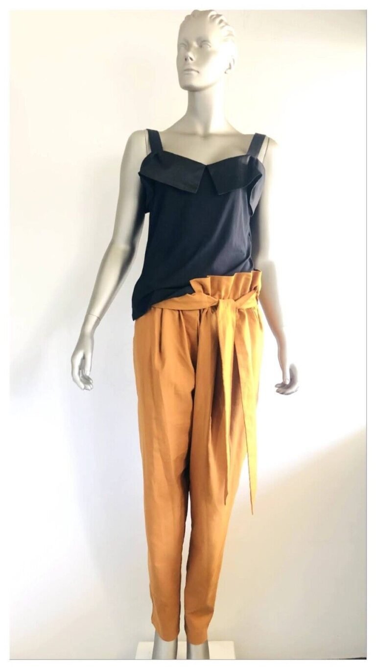 SHEIKE Womens Orange Waist Tie Oversize Pants Size 14 - Image 3