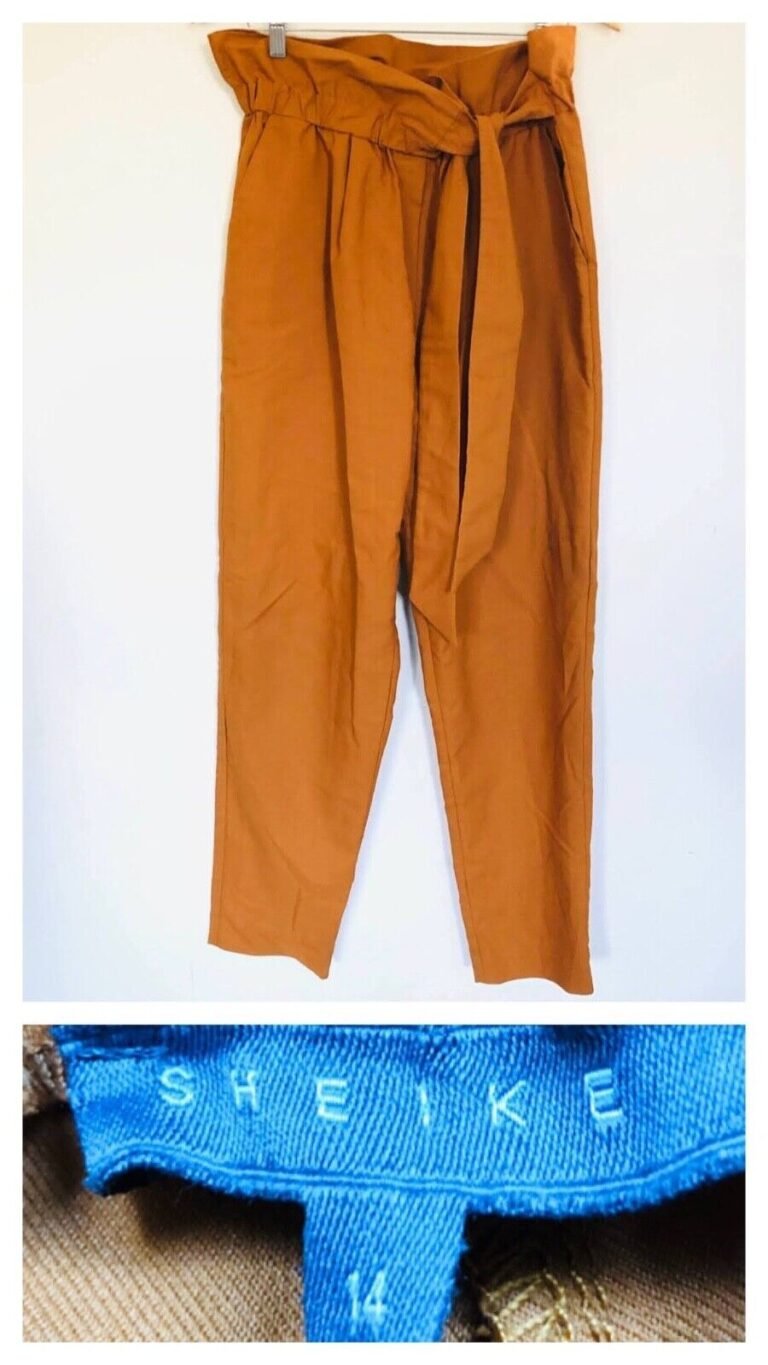 SHEIKE Womens Orange Waist Tie Oversize Pants Size 14 - Image 4